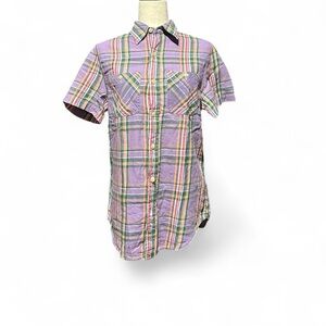 Plaid Purple multicolor shirt